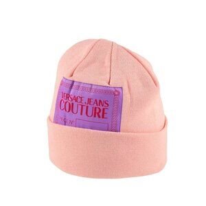 Versace Jeans Couture Logo-Patch Knit Beanie – Pink Brand New With Tags | Italy